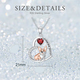 14K Gold Birthstone Corgi Pendant Necklace