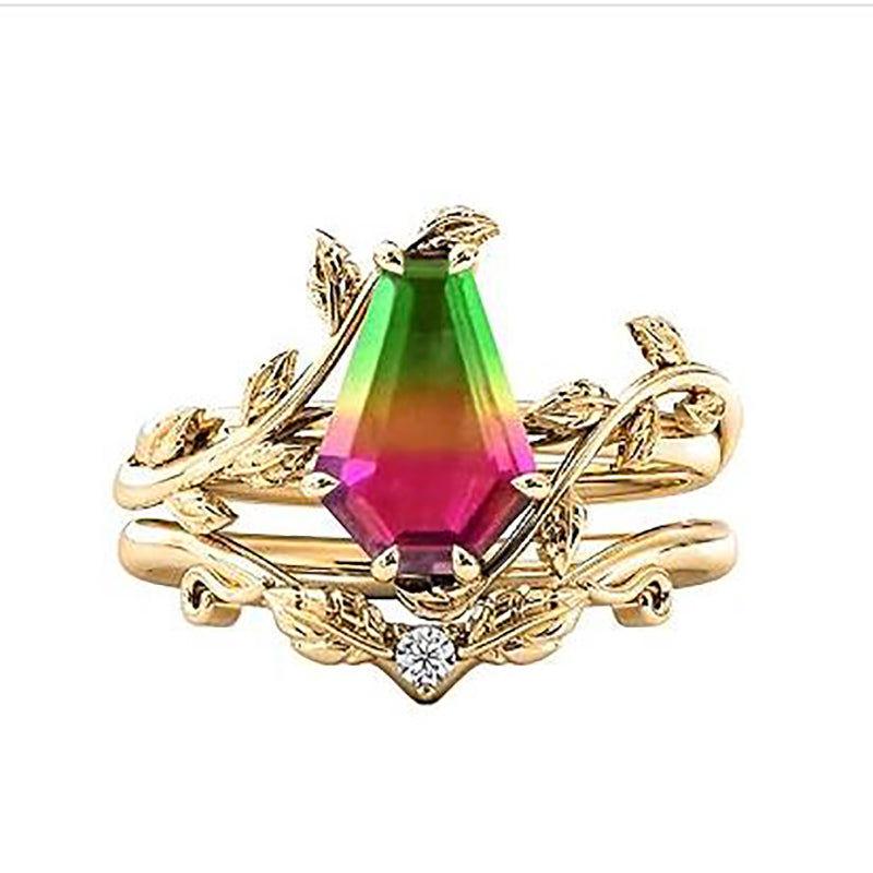 Sterling Silver Coffin Shap Vintage Gemstone Set Engagement Ring