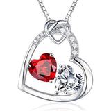 Sterling Silver Heart Birthstone Pendant Necklace