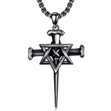 Sterling Silver Nial Cross David Pendant Necklace
