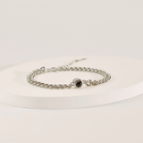 Sterling Silver Personalized Photo Projection with Curb Chain Bracelet