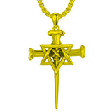 Sterling Silver Nial Cross David Pendant Necklace