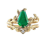 Sterling Silver Coffin Shap Vintage Gemstone Set Engagement Ring