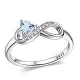 Sterling Silver Birthstone Heart Infinity Promise Ring