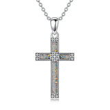 Sterling Silver Turquoise Obsidian Opal Necklace Christian Cross Pendant Necklace