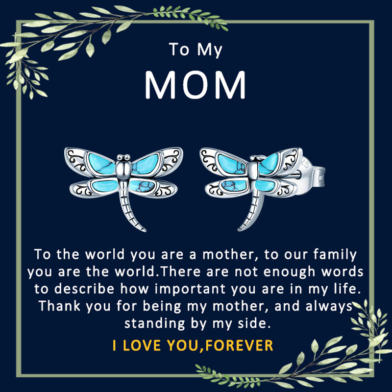 Sterling Silver Turquoise Dragonfly Stud Earrings
