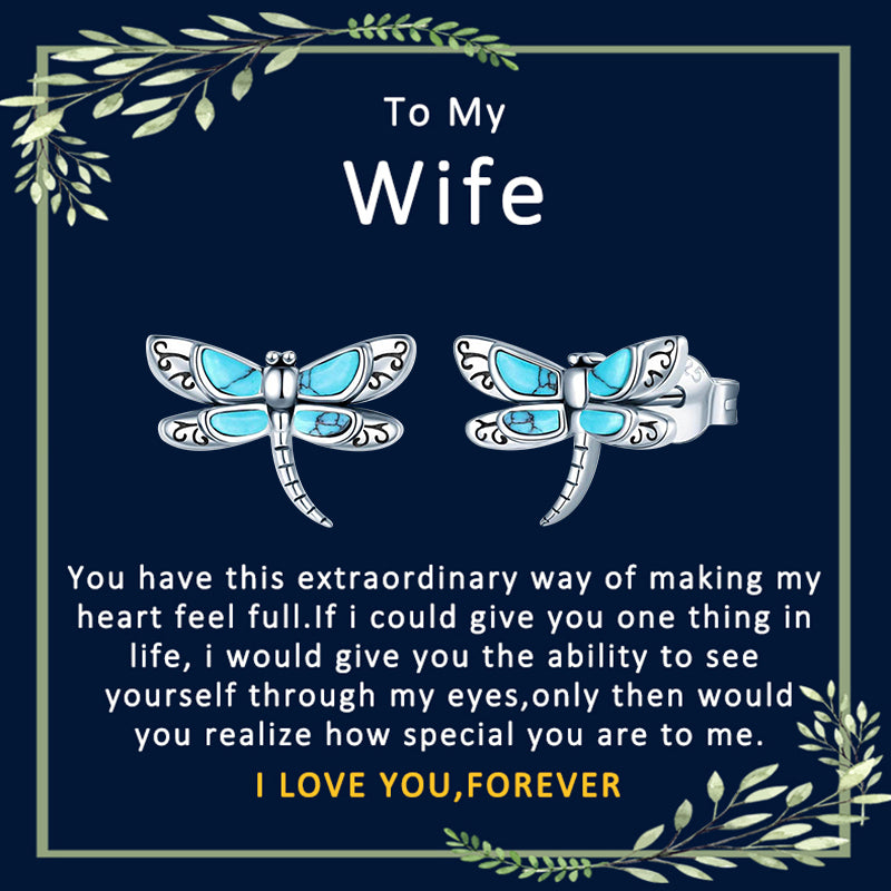 Sterling Silver Turquoise Dragonfly Stud Earrings