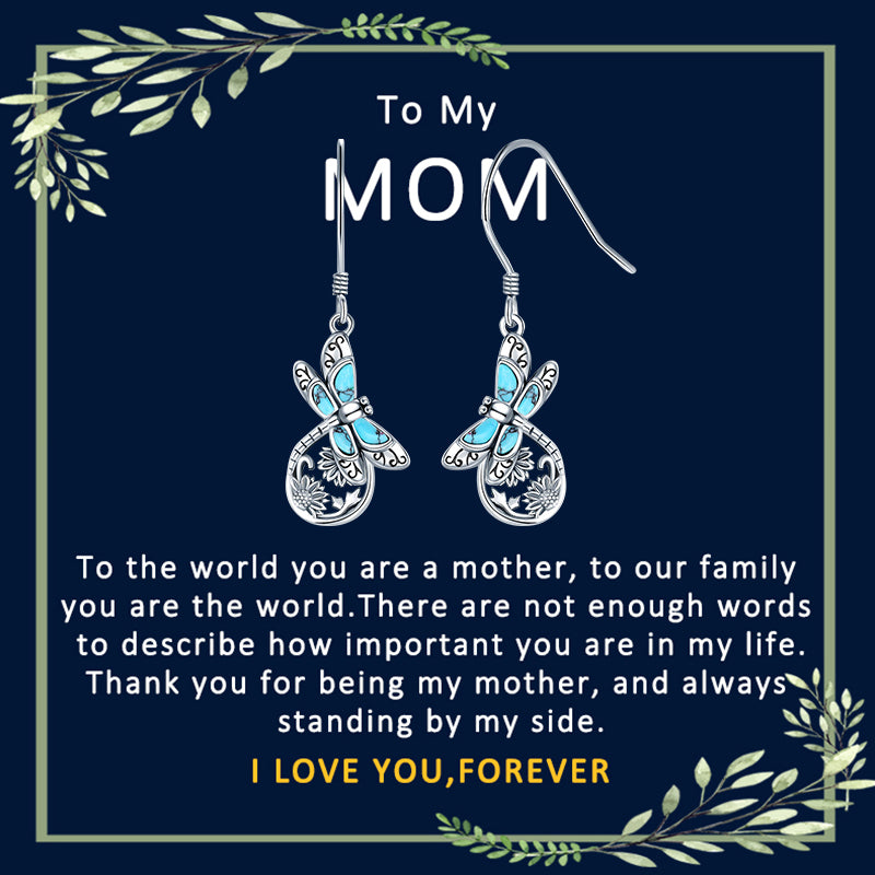 Sterling Silver Turquoise Dragonfly Dangle Earrings