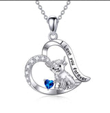 14K Gold 12 Months Birthstone Highland Cow Pendant Necklace