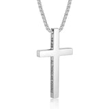 Stainless Steel Cross Pendant Necklace for Men With Engraved