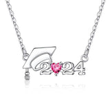 Sterling Sliver  Class of 2024 Graduation Pendant Necklace