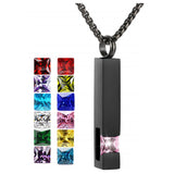 Stainless Steel Birthstones Cross Urn Necklaces for Ashes