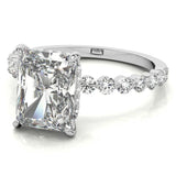 10K Gold 14K Gold 18K Gold Emerald Cut Halo Moissanite Engagement Ring