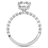 10K Gold 14K Gold 18K Gold Emerald Cut Halo Moissanite Engagement Ring