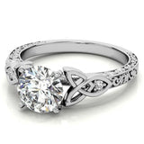 10K Gold 14K Gold 18K Gold Round Cut Celtic Knot Moissanite Engagement Ring