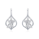 Sterling Silver Highland Cow Dangle  Leverback Earrings