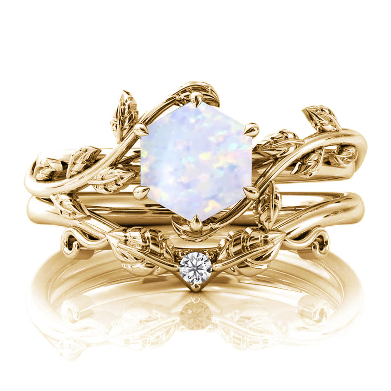 Sterling Silver Natural Moss Agate Blue Sandstone Opal Set Ring