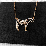 Sterling Silver Personalized Horse Name Pendant Necklace