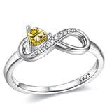 Sterling Silver Birthstone Heart Infinity Promise Ring
