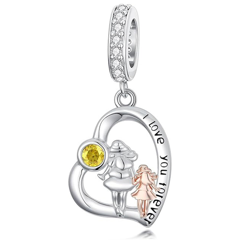 Sterling Silver Father Daughter Mother Daughter Charm Beads