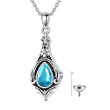 Sterling Silver TearDangle Birthstone Urn Necklace for Ashes