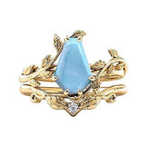 Sterling Silver Coffin Shap Vintage Gemstone Set Engagement Ring