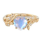 Sterling Silver 10K 14K 18K Solid Gold Heart Gemstone Vintage Engagement Ring Wedding Promise Anniversary Ring