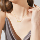 10K Gold 14K Gold 18K Gold 2 Heart Birthstone Personalized Name Pendant Necklace