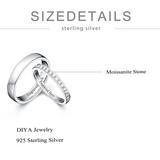 Sterling Silver Couple Moissanite Engagement Rings