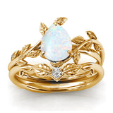 Sterling Silver Natural Moss Agate Blue Sandstone Opal Set Ring