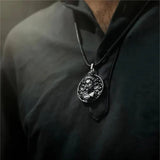 Sterling Silver Oxidized Lucky Monkey Pendant Necklace for Men