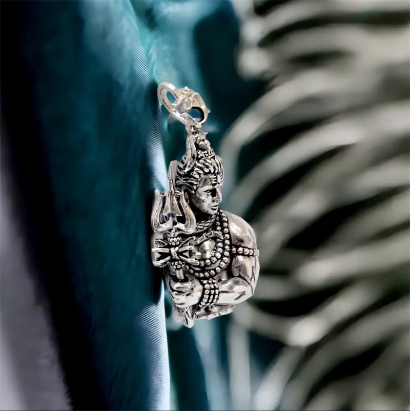 Lord Shiva Pendant With silver Chain