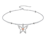 Sterling Silver Birthstone Dragonfly Butterfly Anklet & Irish Single Layer Anklet