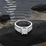 10K Gold 14K Gold 18K Gold Round Shaped Moissanite Couple & Round Ring for Men