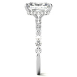 10K Gold 14K Gold 18K Gold Emerald Cut Halo Moissanite Engagement Ring