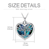 Sterling Silver Tree of Life Urn Necklaces Abalone Opal Shell Cremation Jewelry for Ashes