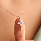 Sterling Silver 5A Cubic Zirconia Cross Pendant Necklace