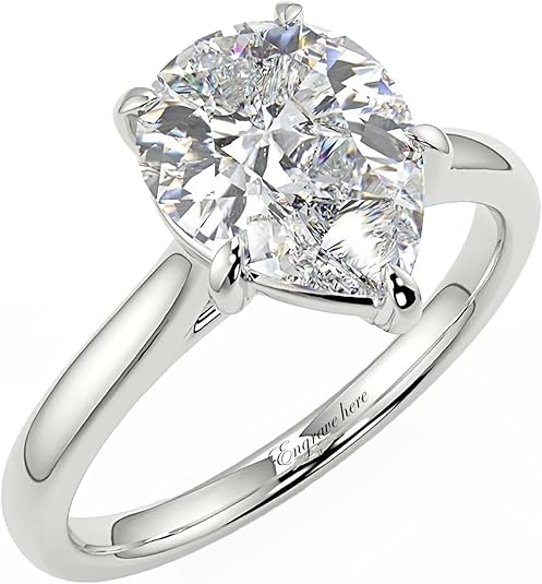 2ct 10K/14K/18K Gold Round Pear Oval Princess Cut Moissanite Engagement Ring
