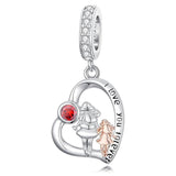 Sterling Silver Father Daughter Mother Daughter Charm Beads