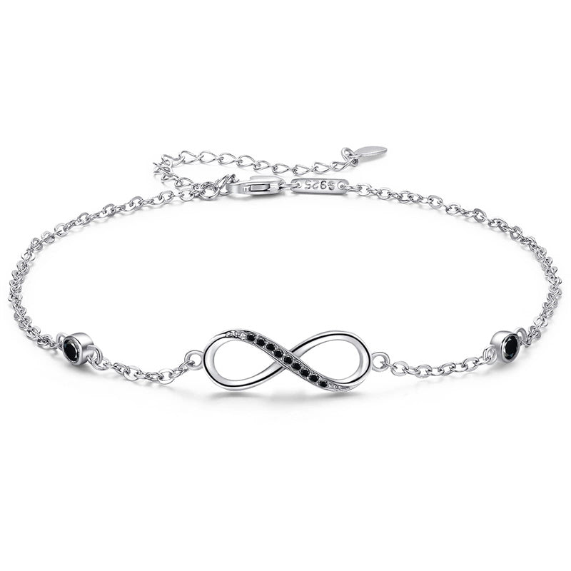 Sterling Silver Endless Love Symbol Anklet