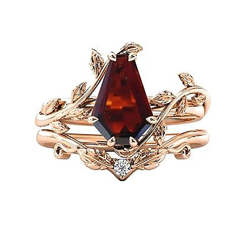 Sterling Silver Coffin Shap Vintage Gemstone Set Engagement Ring