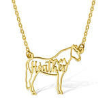 Sterling Silver Personalized Horse Name Pendant Necklace