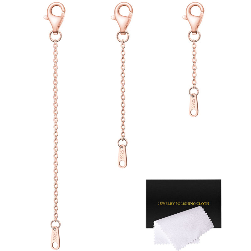 Sterling Silver 3 Piece Set  Extenders Chain Necklace