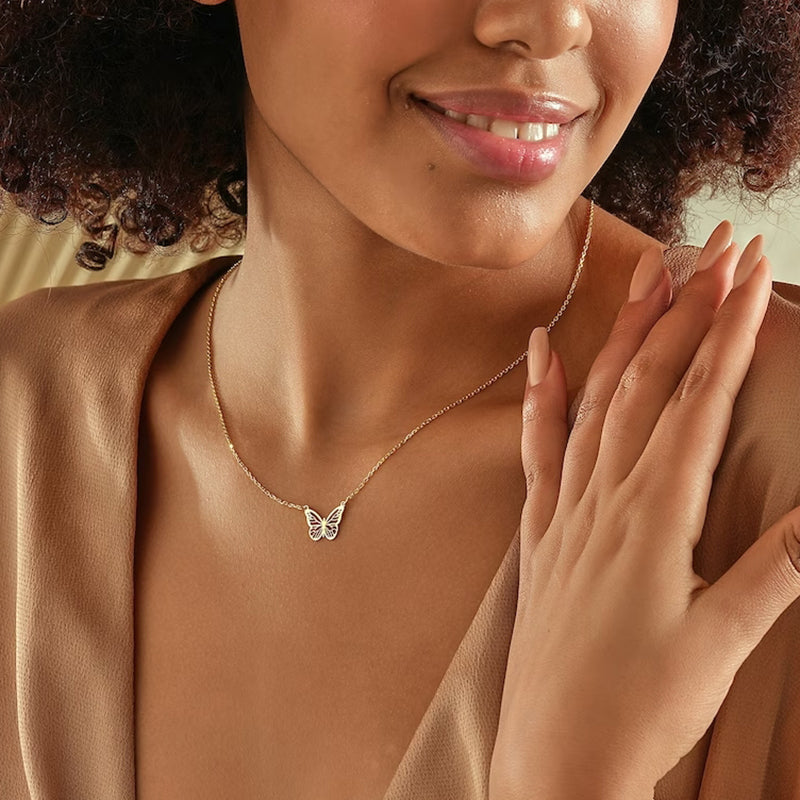 Sterling Silver Butterfly Pendant Necklace