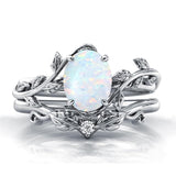 Sterling Silver Natural Moss Agate Blue Sandstone Opal Set Ring