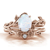 Sterling Silver Natural Moss Agate Blue Sandstone Opal Set Ring