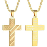 Stainless Steel Inspirational Bible Verse American Flag Pendant Necklace for Men