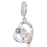 Sterling Silver Father Daughter Mother Daughter Charm Beads