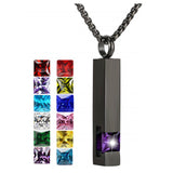 Stainless Steel Birthstones Cross Urn Necklaces for Ashes