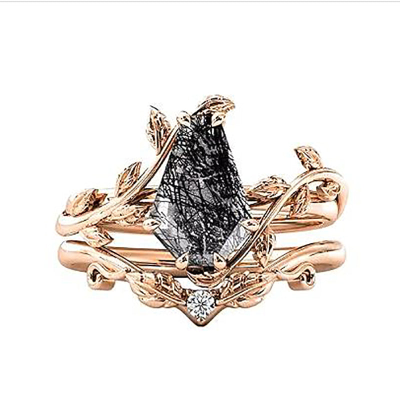 Sterling Silver Coffin Shap Vintage Gemstone Set Engagement Ring